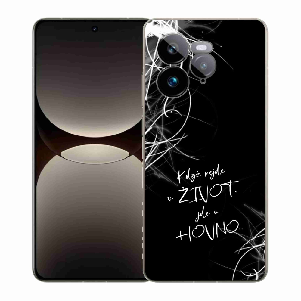 Gél borító mmCase a Realme GT 7 Pro 5G készülékhez - vicces szöveg 16 fekete háttér