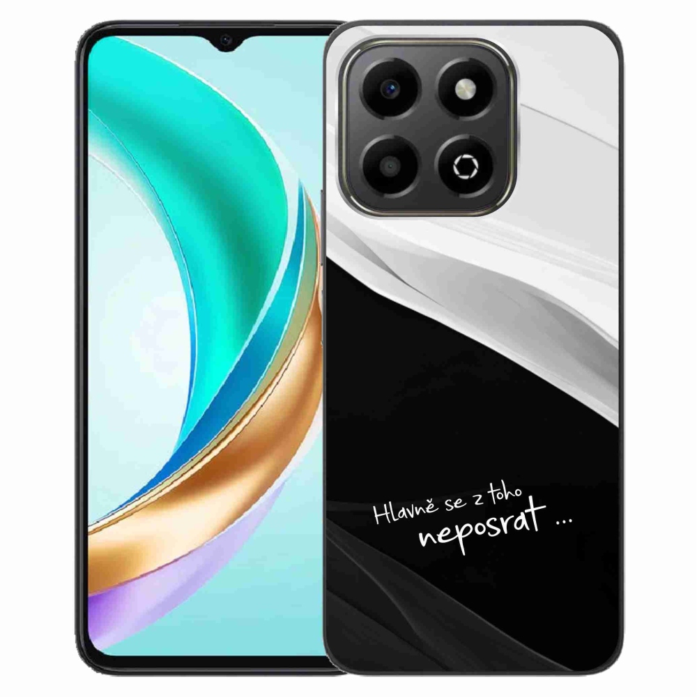 Gél borító mmCase a Honor X6b készülékhez - vicces szöveg 13 fekete és fehér háttérrel