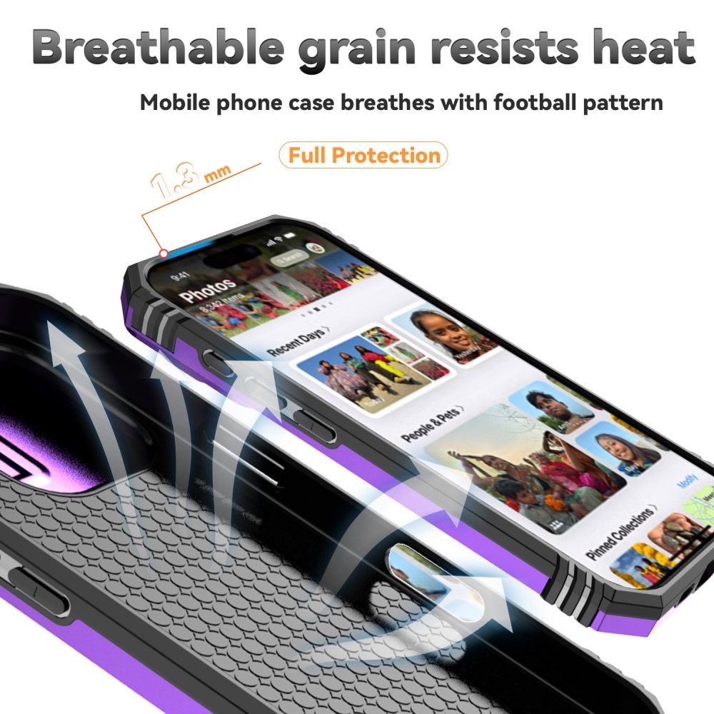 Tartós csúszásbiztos borítás iPhone 16 Pro készülékhez - lila