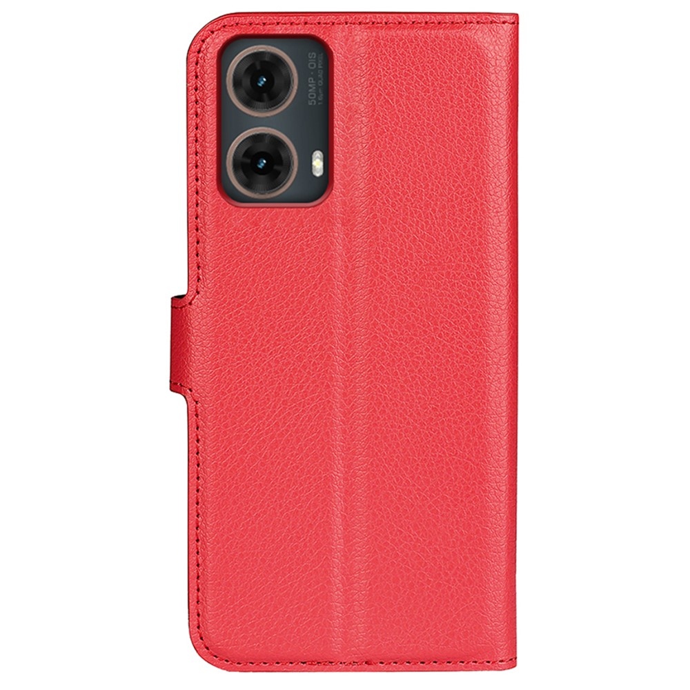 Litchi könyv tok Motorola Moto G85 5G - piros színben