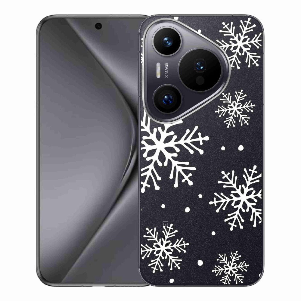 Gél borítás mmCase a Huawei Pura 70 Pro készülékhez - fehér pelyhek átlátszó háttéren