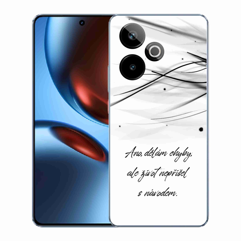 Rugalmas zselés tok mmCase a Realme GT 7 5G/GT 7T 5G képével - idézet fehér háttérrel