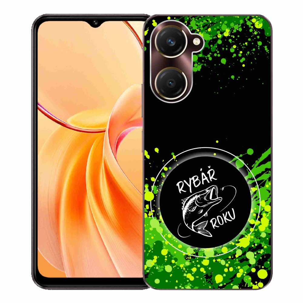 Gél borító mmCase a Vivo Y28s 5G-n - az év horgásza fekete háttérrel