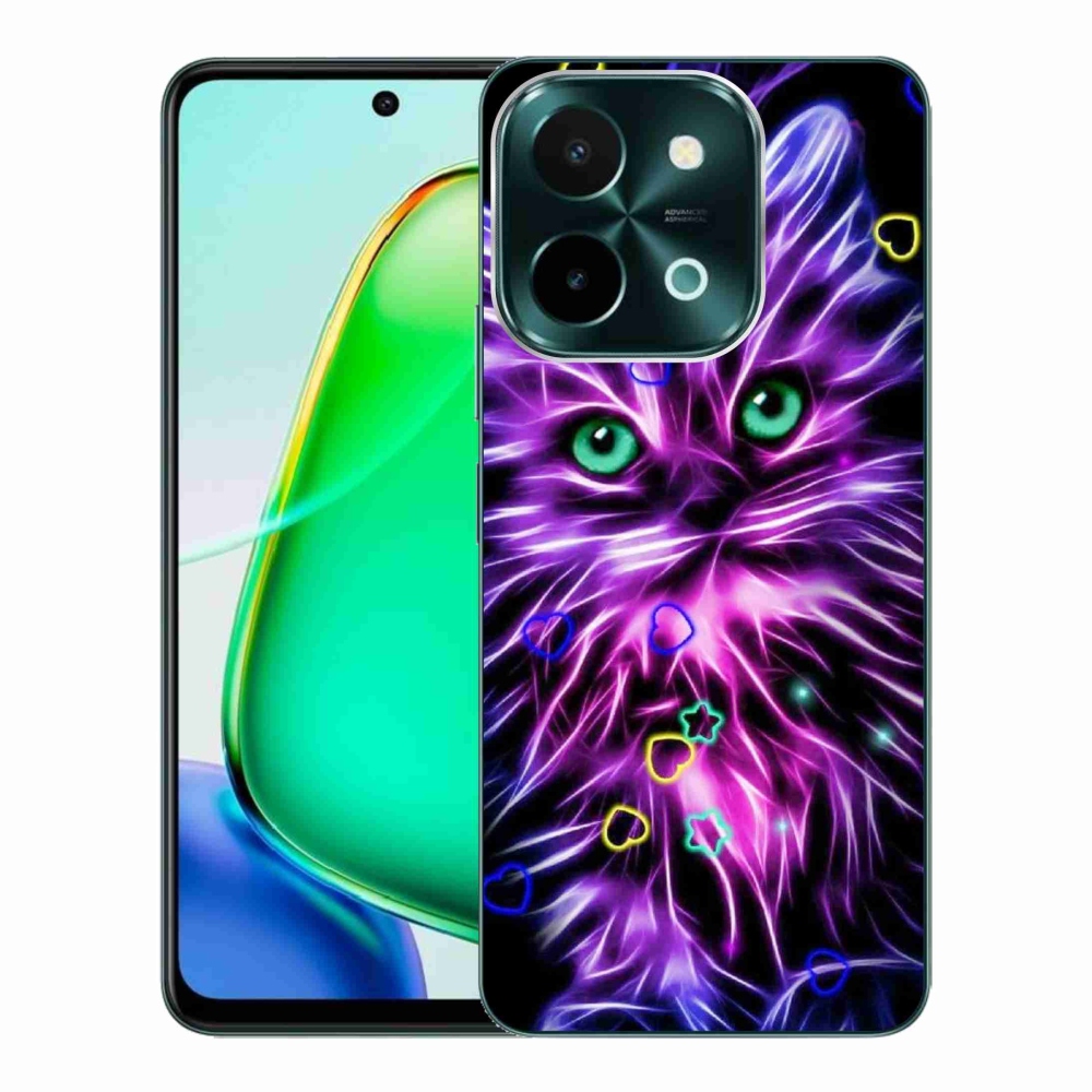 Gélfedél mmCase a Vivo Y28-on - absztrakt macska