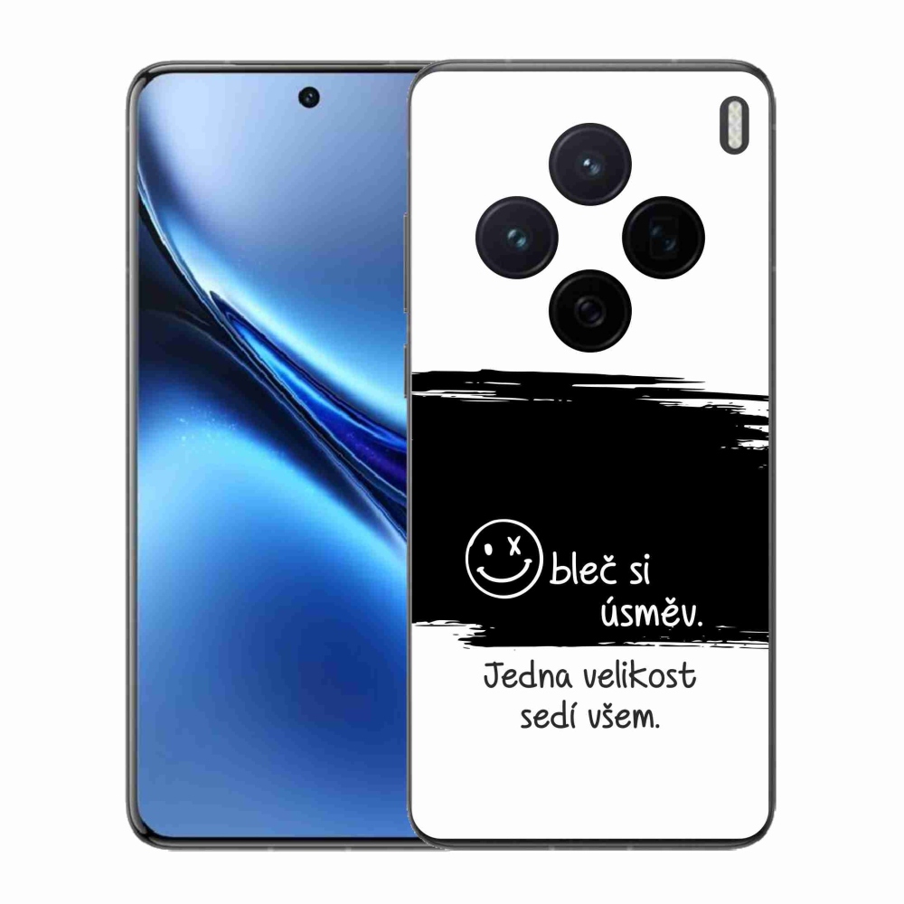 Gél borító mmCase a Vivo X200 5G készülékhez - vicces szöveg 8 fekete-fehér háttérrel