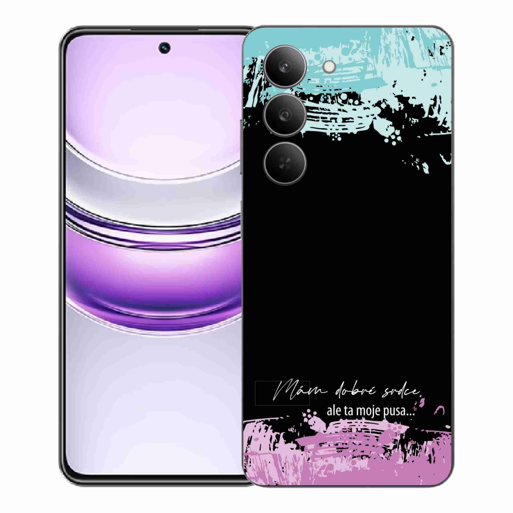 Zselés borító mmCase a Realme 14x 5G készülékhez - vicces szöveg 3 fekete háttérrel