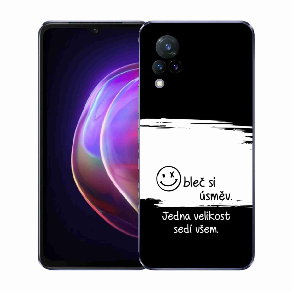 Gél borító mmCase a Vivo V21 4G/5G-hez - vicces szöveg 8 fekete és fehér háttérrel