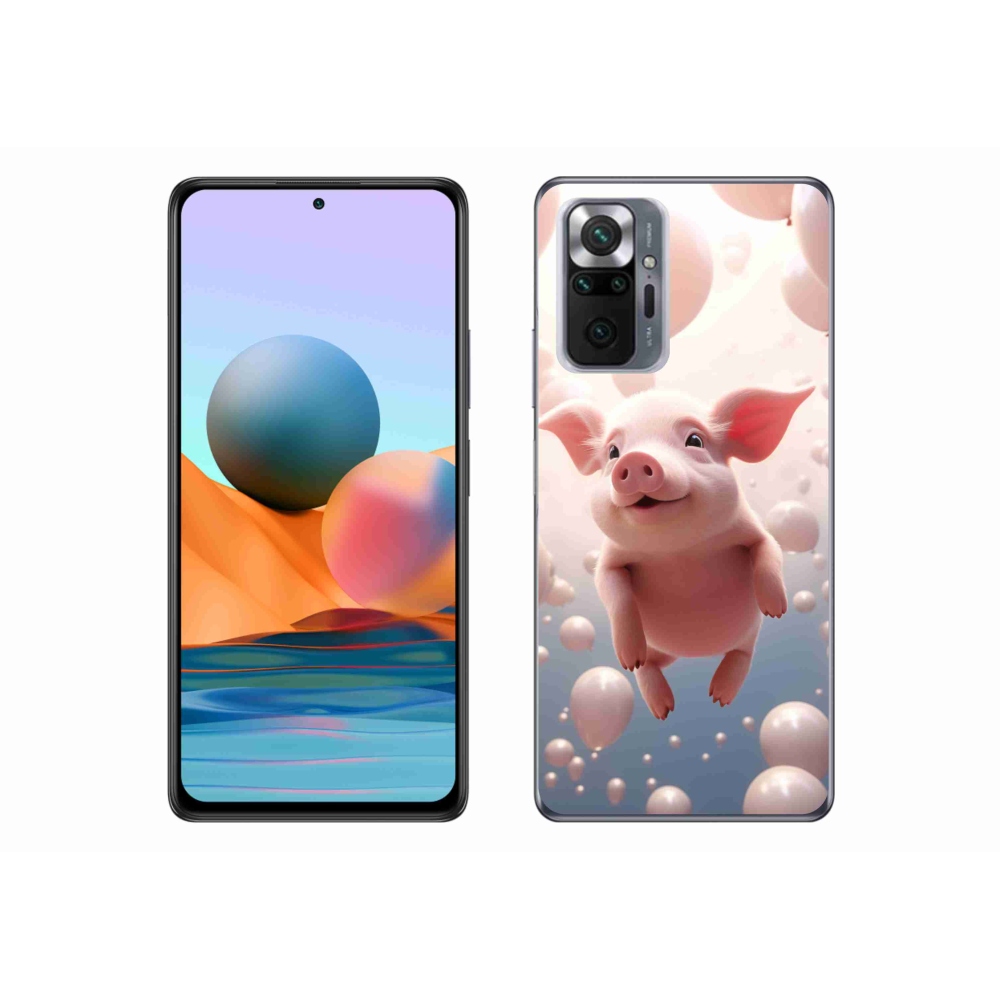 Gél borítás mmCase a Xiaomi Redmi Note 10 Pro számára - malac lufikkal