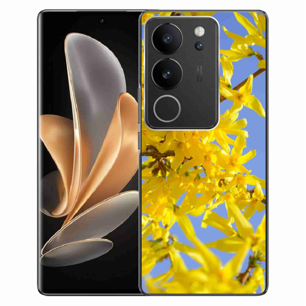 Gél borító mmCase a Vivo V29 5G-hez - sárga virágok