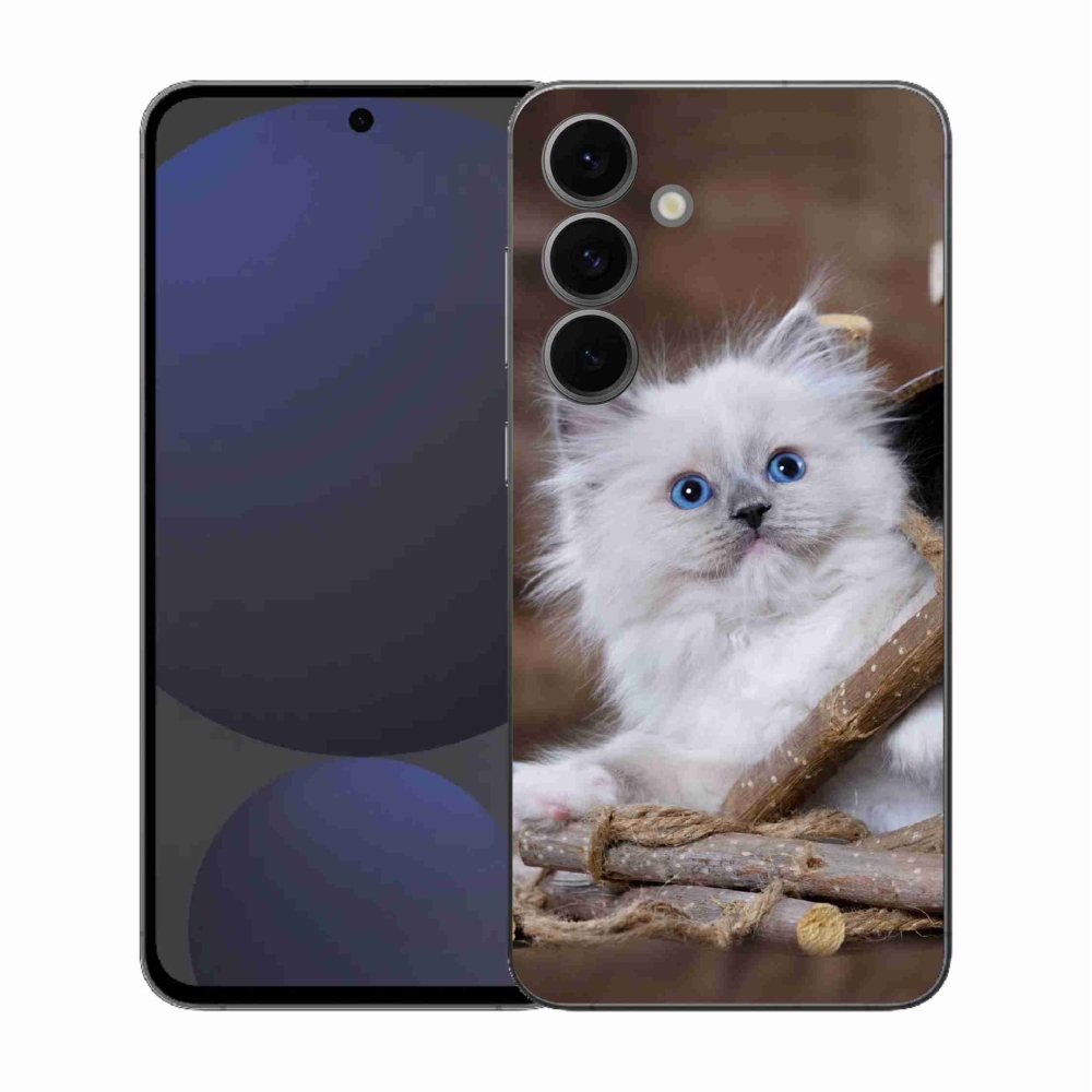 Gél védőhuzat mmCase Samsung Galaxy S25 FE készülékhez - fehér cica