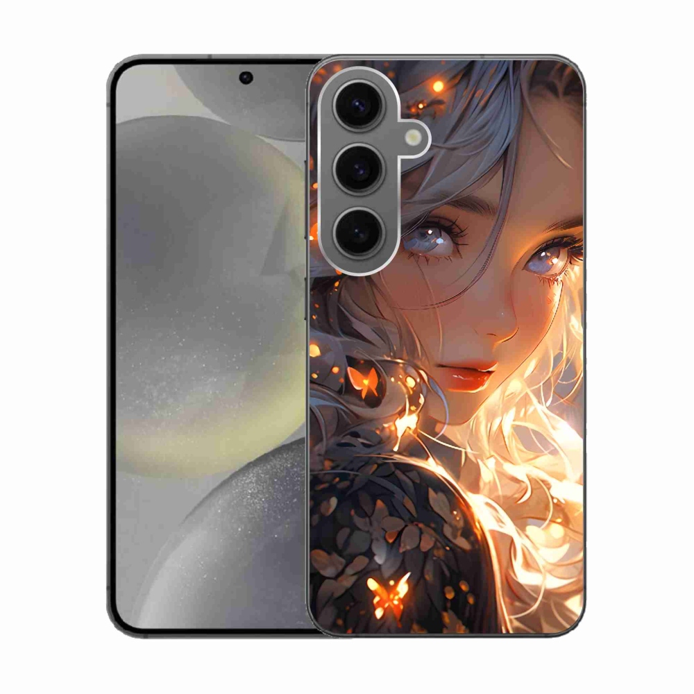 Gél borítás mmCase Samsung Galaxy S24 készülékhez - lány és pillangók