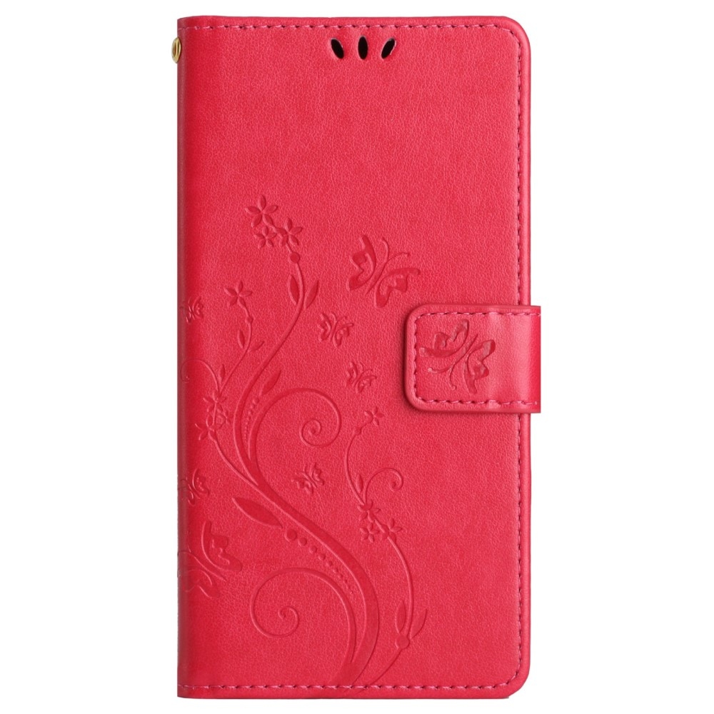 Virágok könyv tok Samsung Galaxy A26 5G - piros