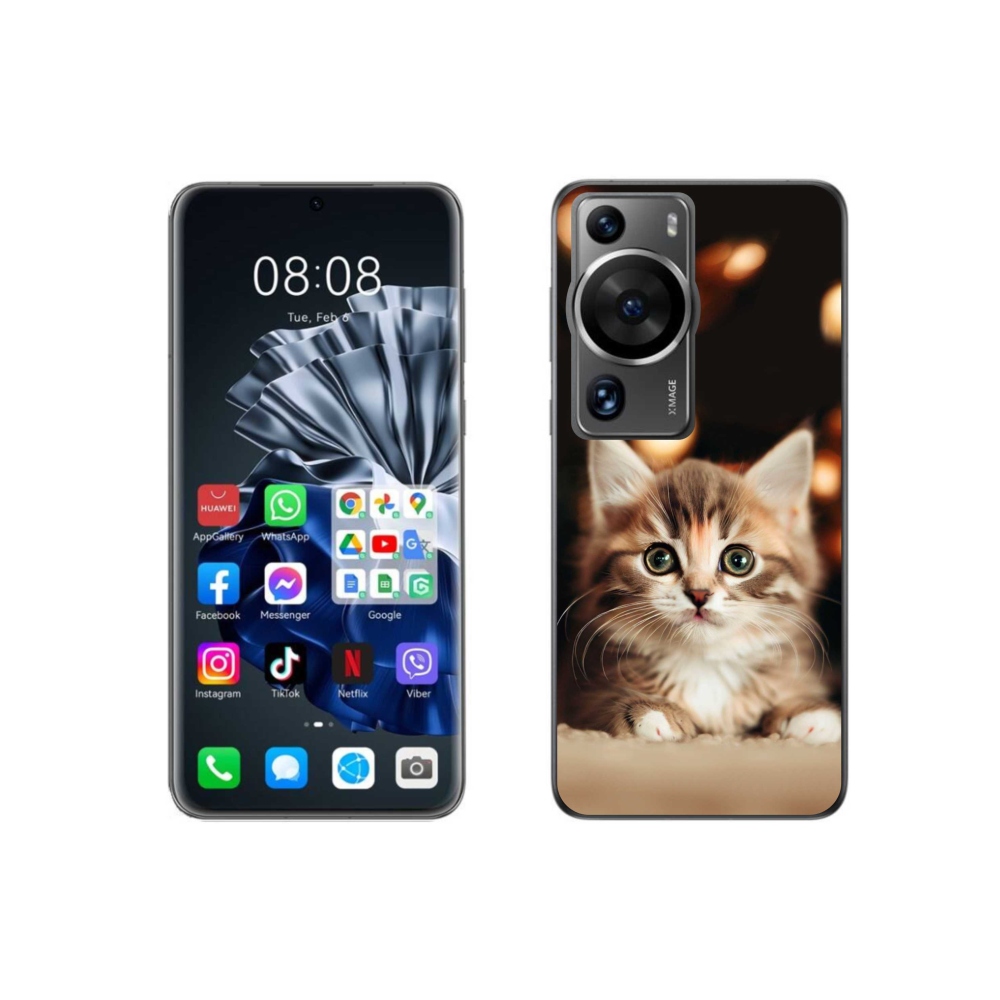 Gél borítás mmCase a Huawei P60 Pro számára - aranyos cica 2