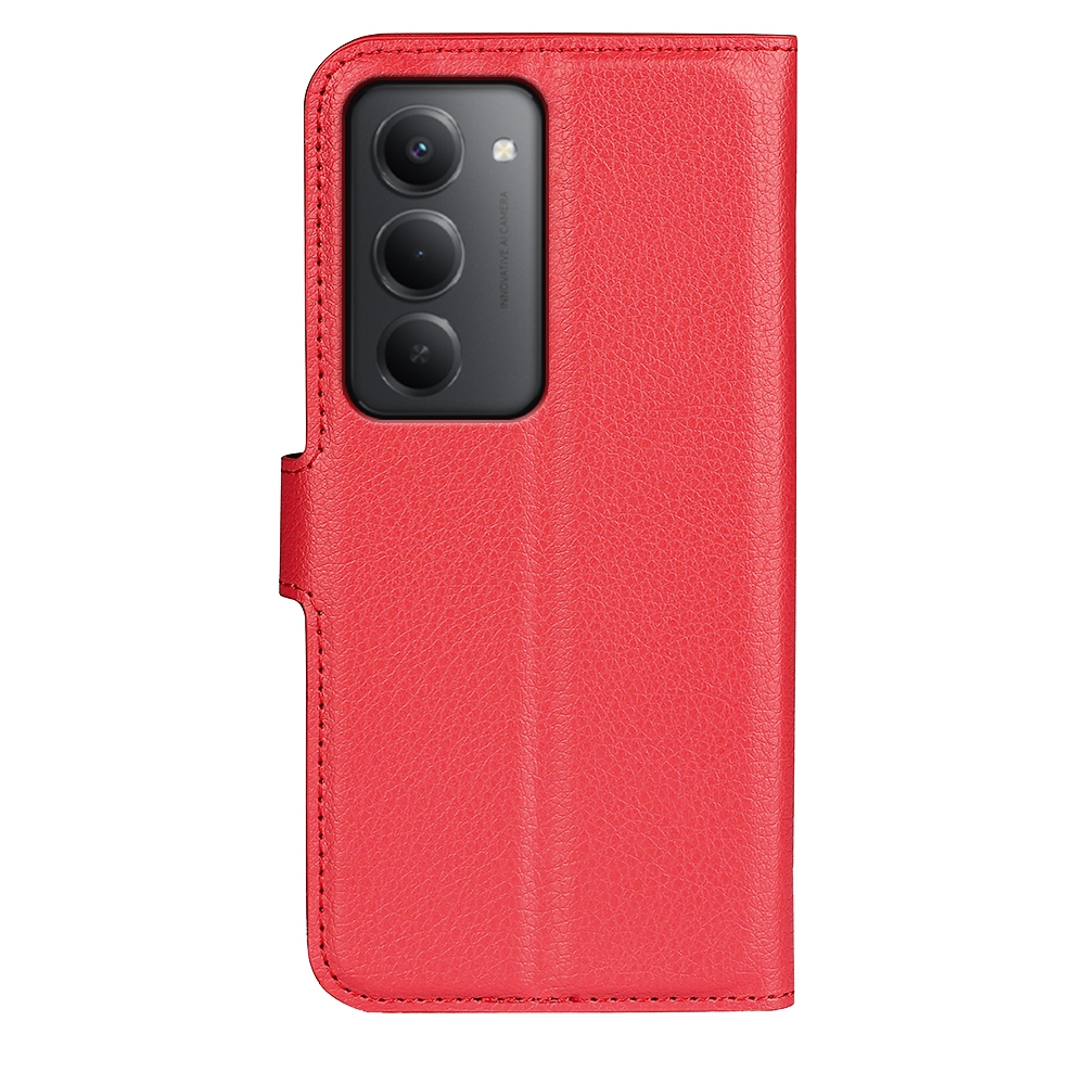 Litchi könyv tok Xiaomi Redmi 15 4G/5G (171mm) - piros