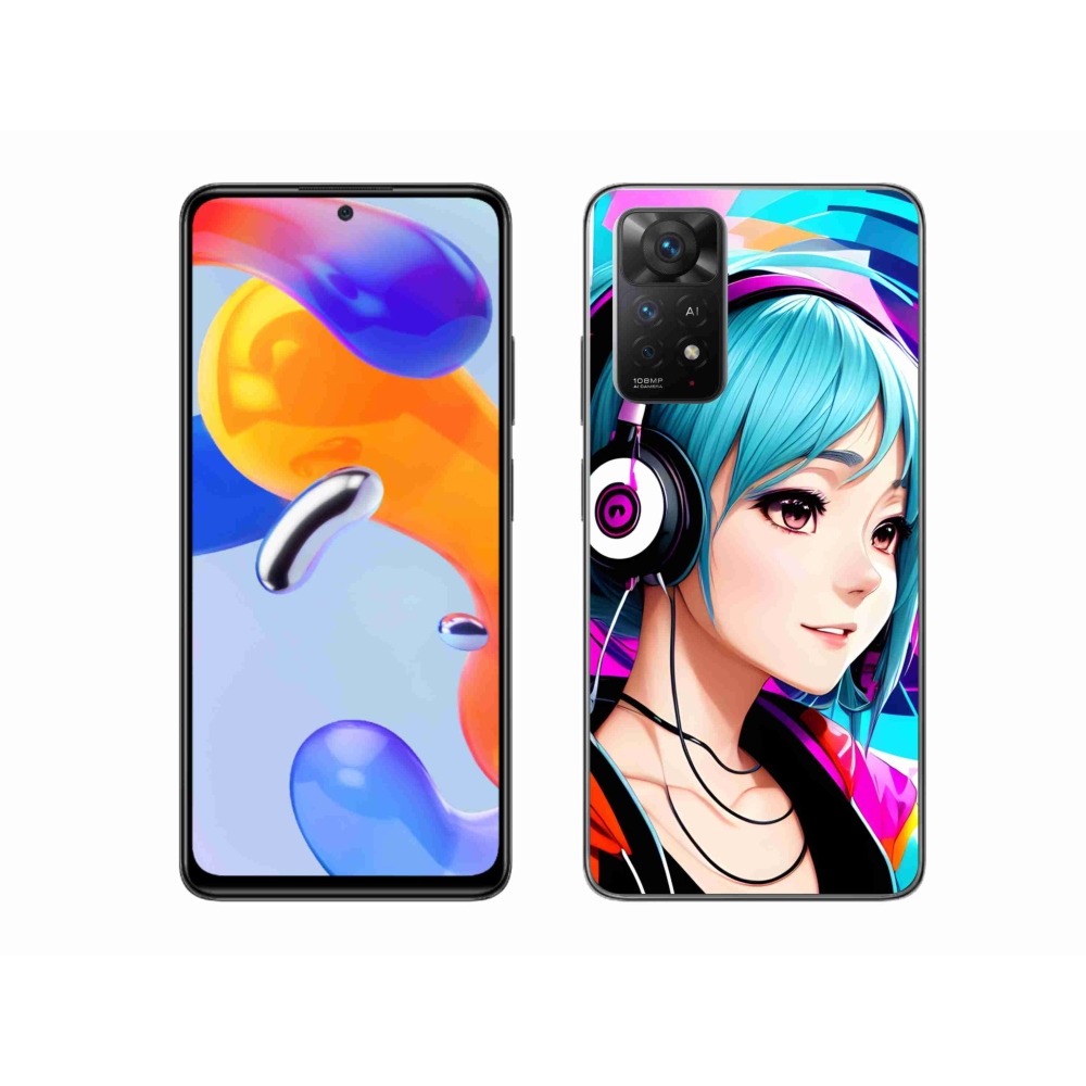 Gél borítás mmCase a Xiaomi Redmi Note 11 Pro 4G/5G - lány fejhallgatóval