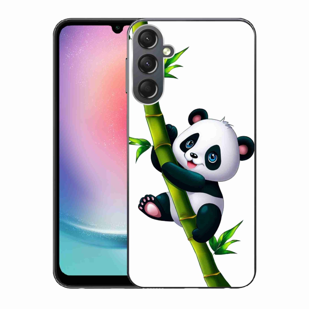 Gél borítás mmCase Samsung Galaxy A24 készülékhez - panda bambuszon