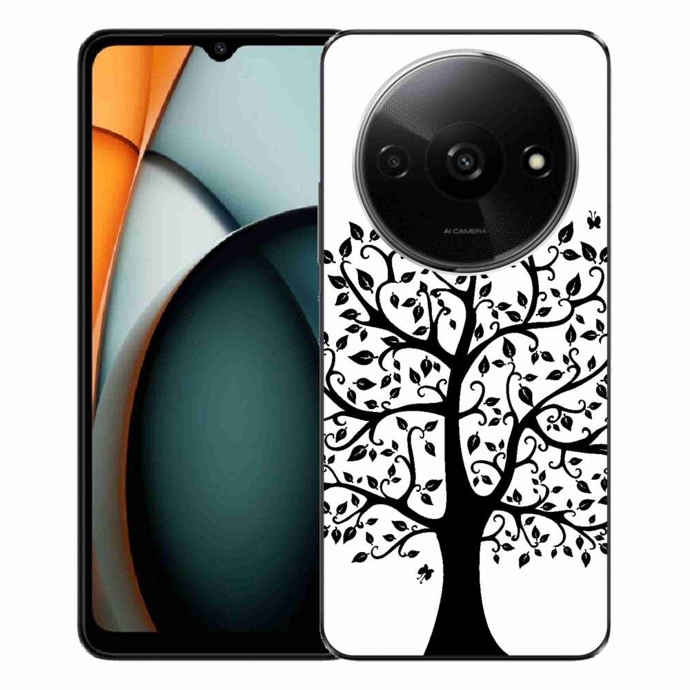 Gél borítás mmCase a Xiaomi Redmi A3-hoz - fekete és fehér fa