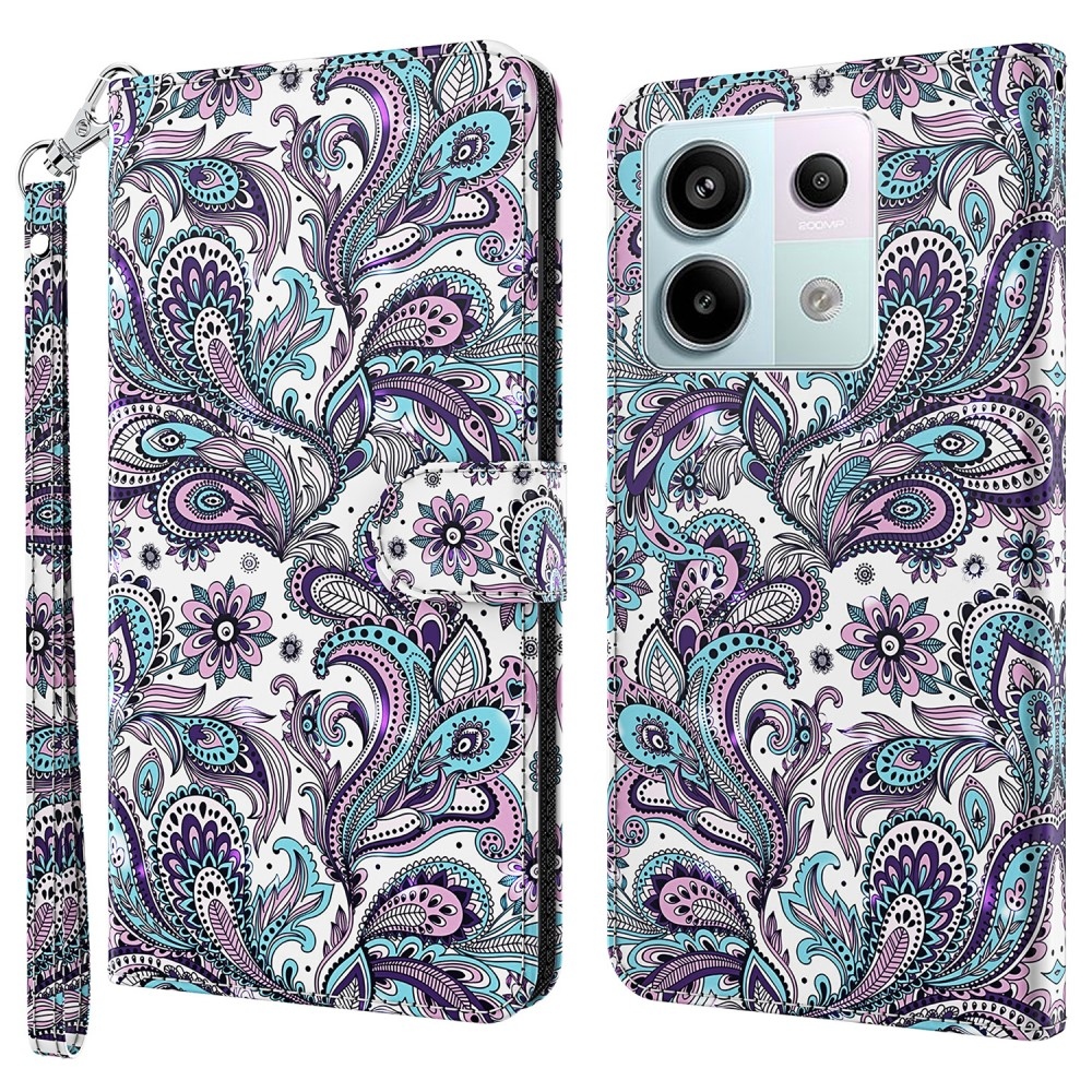 Nyomtatott könyv tok Xiaomi Redmi Note 13 Pro 5G/Poco X6 5G - kasmír minta