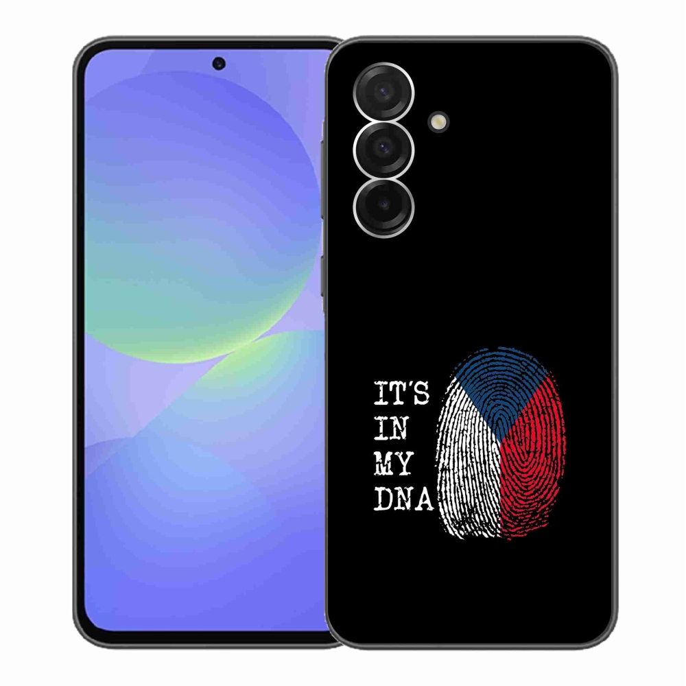 Gél védőhuzat mmCase Samsung Galaxy A36 5G - zászlós ujjlenyomat fekete háttérrel