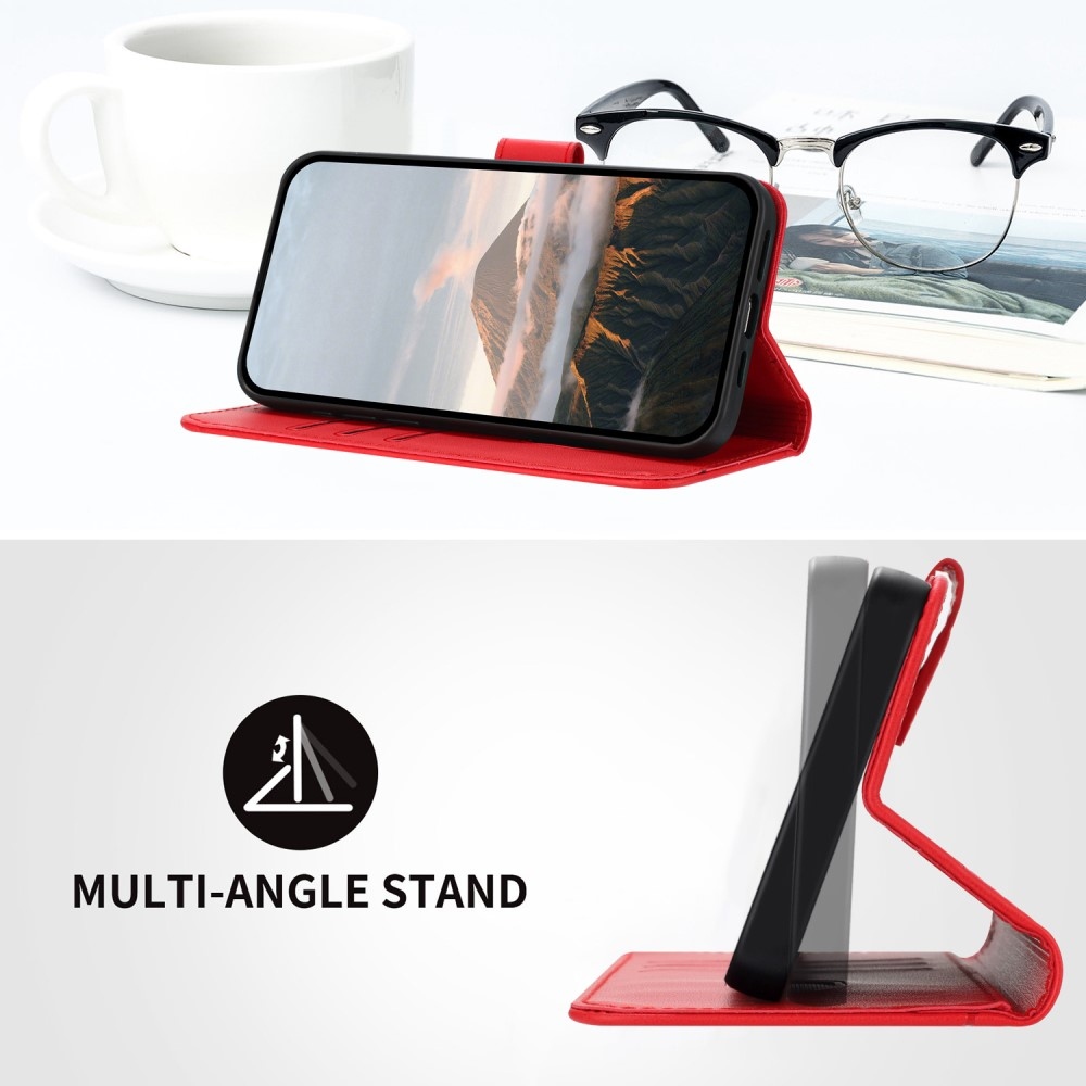 Háromszögek könyvtáska a Realme 14 5G készülékhez - piros