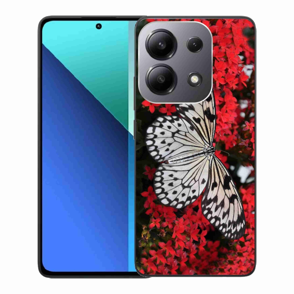 Gél borítás mmCase a Xiaomi Redmi Note 13-hoz - fekete és fehér pillangó 1
