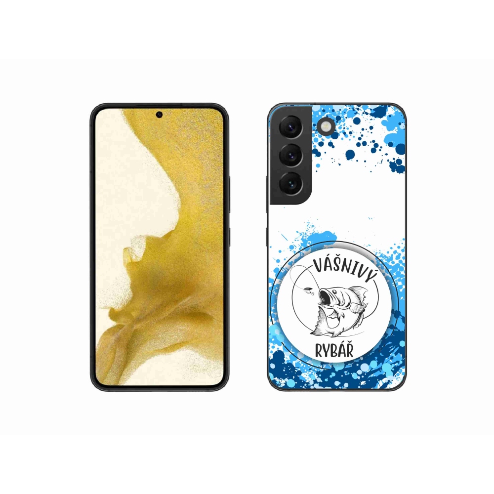 Gél borító mmCase Samsung Galaxy S22 5G - szenvedélyes halász fehér háttérrel