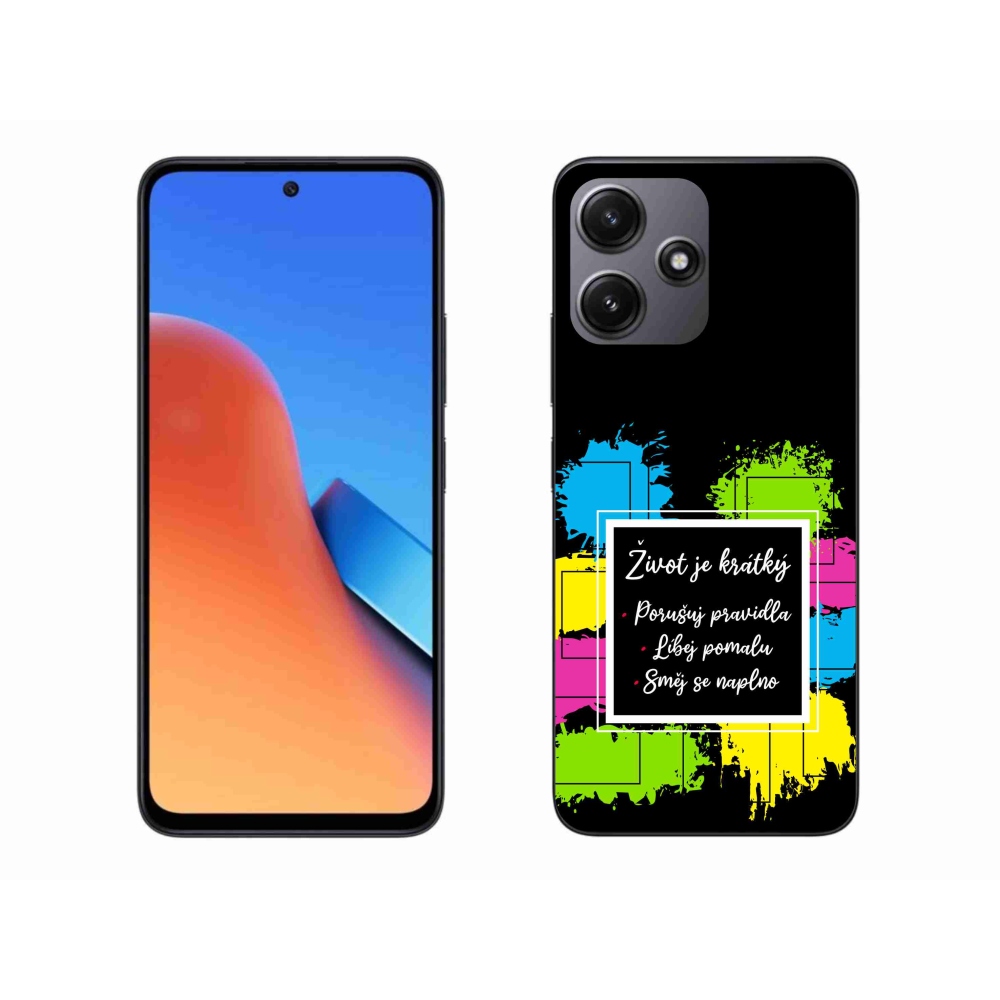 Gél borítás mmCase a Xiaomi Redmi 12 5G - Idézet 5 fekete háttérrel