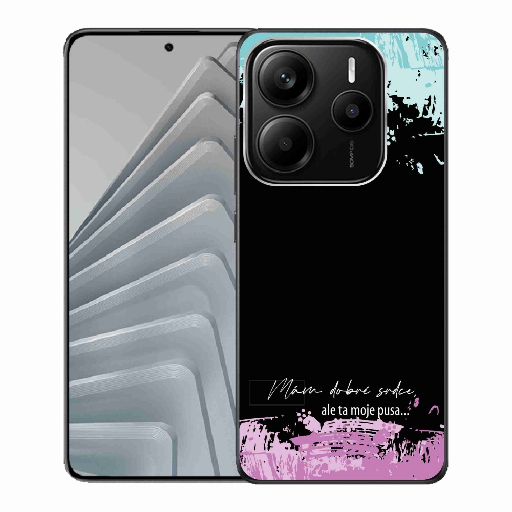 Gél borító mmCase a Xiaomi Redmi Note 14 5G-hez - vicces szöveg 3 fekete háttérrel