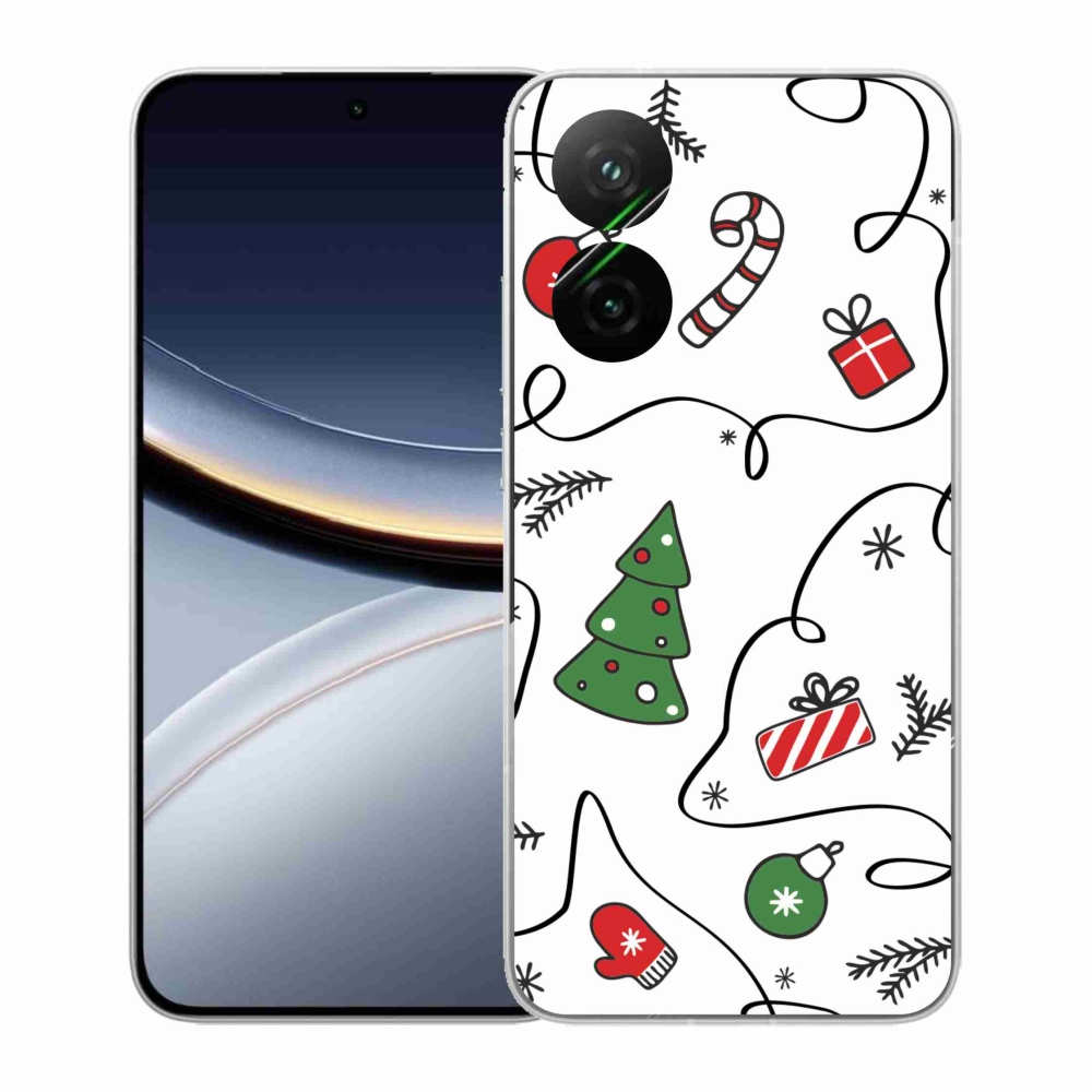Gél borító mmCase a Xiaomi Poco F7 5G számára - karácsonyi motívumok