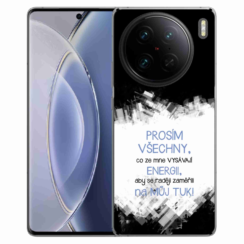 Gél borító mmCase a Vivo X90 Pro készülékhez - vicces szöveg 1 kék