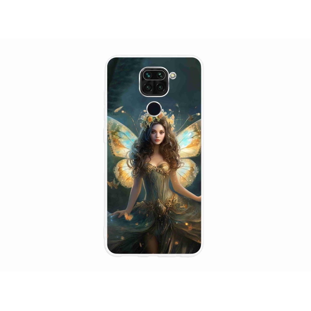 Gél borítás mmCase a Xiaomi Redmi Note 9-hez - pillangó nő