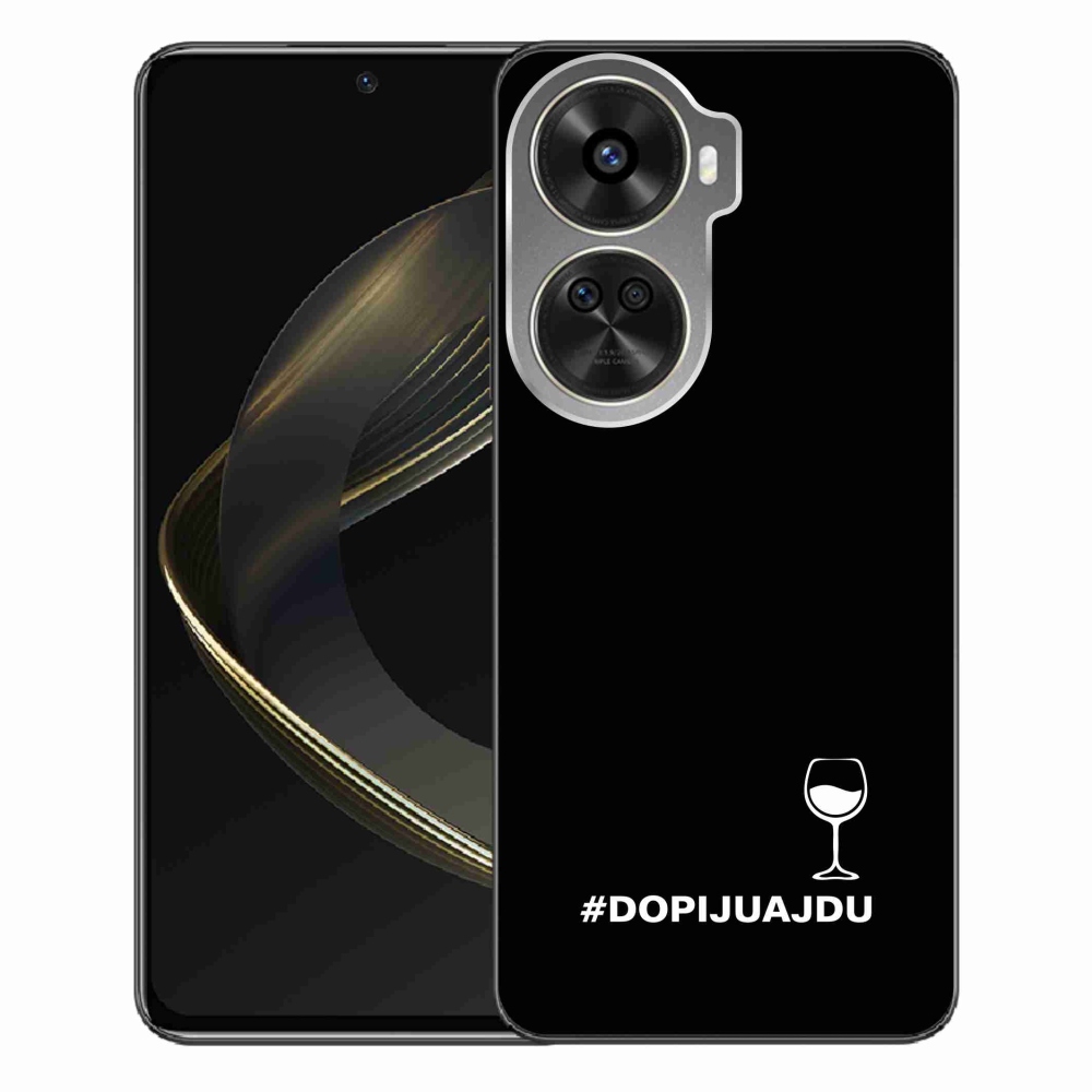 Gél borítás mmCase a Huawei Nova 12 SE-hez - bor motívum fekete háttérrel