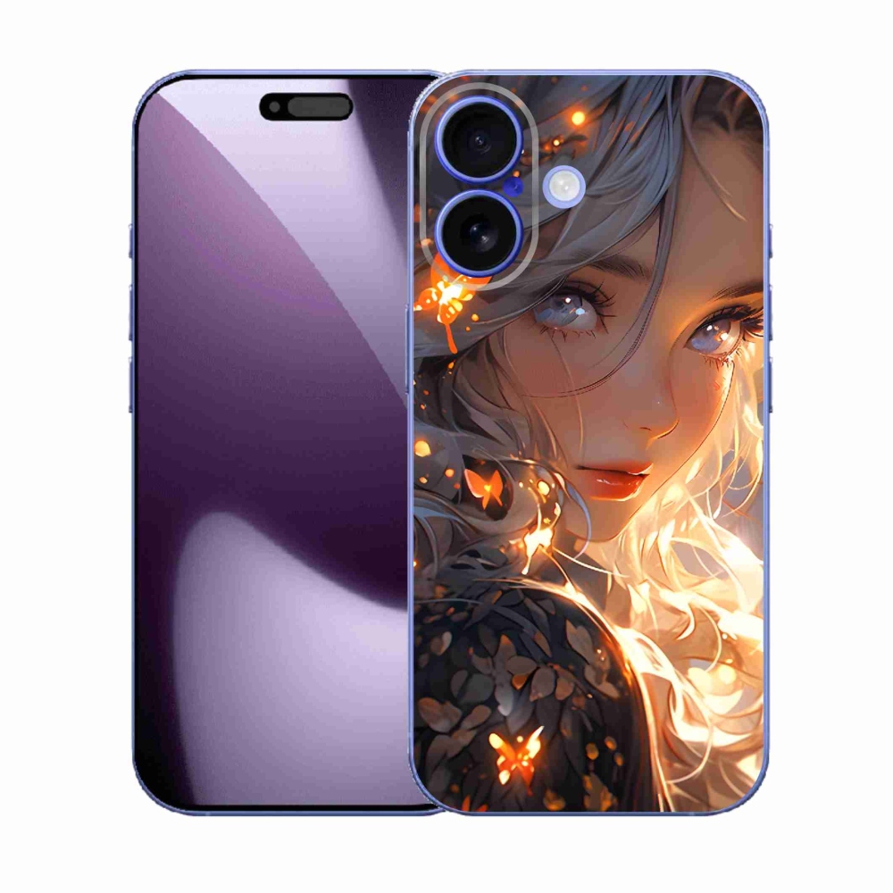 Gél borítás mmCase iPhone 17 készülékhez - lány és pillangók