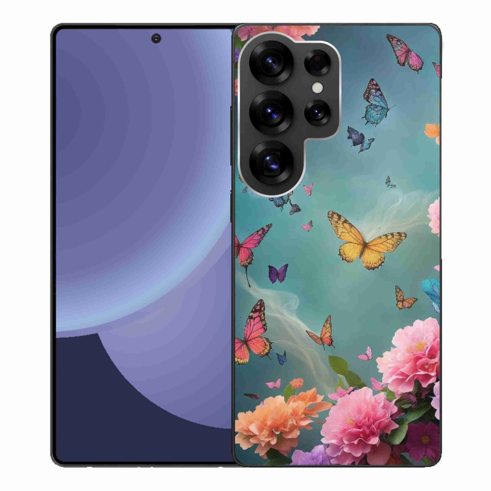 Gél borítás mmCase Samsung Galaxy S25 Ultra - színes virágok és pillangók