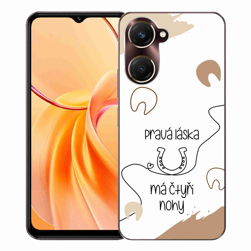 Gél borító mmCase a Vivo Y28s 5G készülékhez - ló motívum fehér háttérrel