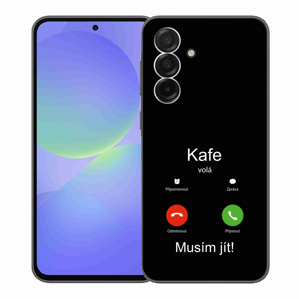 Gél borítás mmCase Samsung Galaxy A36 5G - kávé hívó fekete háttérrel