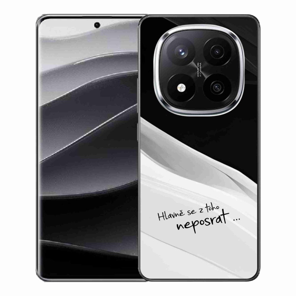 Gél borító mmCase a Xiaomi Redmi Note 14 Pro+ 5G számára - vicces szöveg 13 fehér és fekete háttérrel