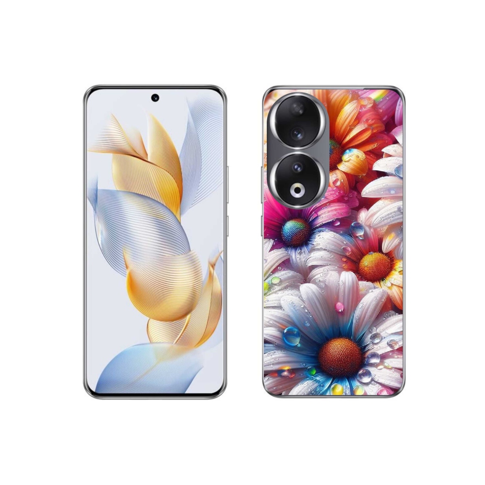 Zselés borító mmCase a Honor 90-hez - színes margaréták