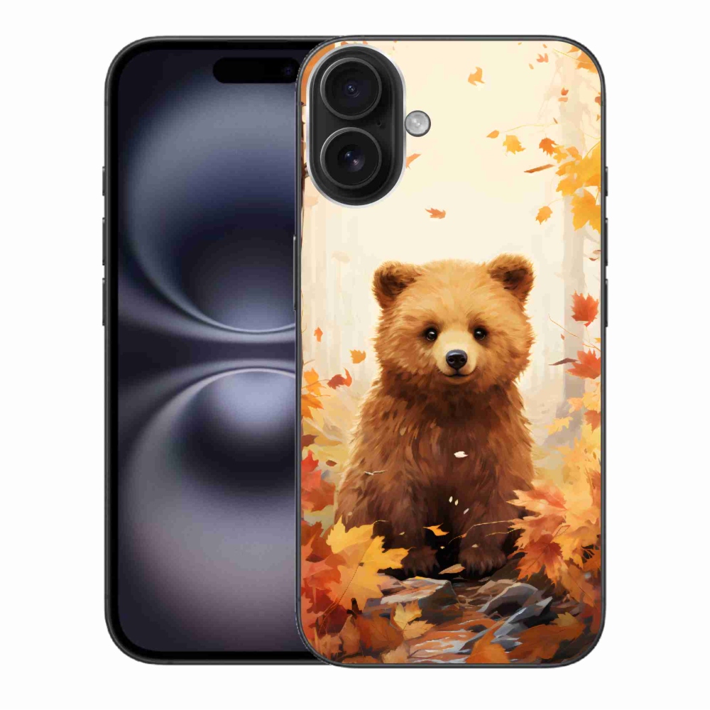Zselés borítás mmCase iPhone 16 Plus készülékhez - medve az erdőben