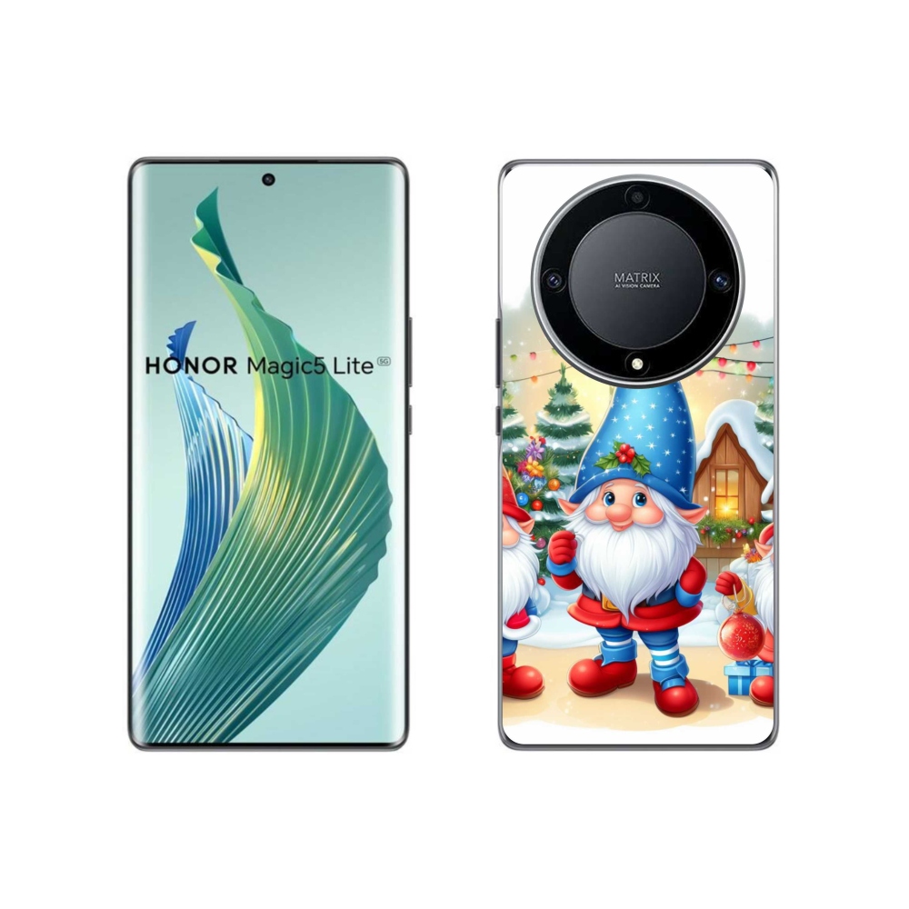 Gél borítás mmCase a Honor Magic 5 Lite 5G számára - Karácsonyi manók