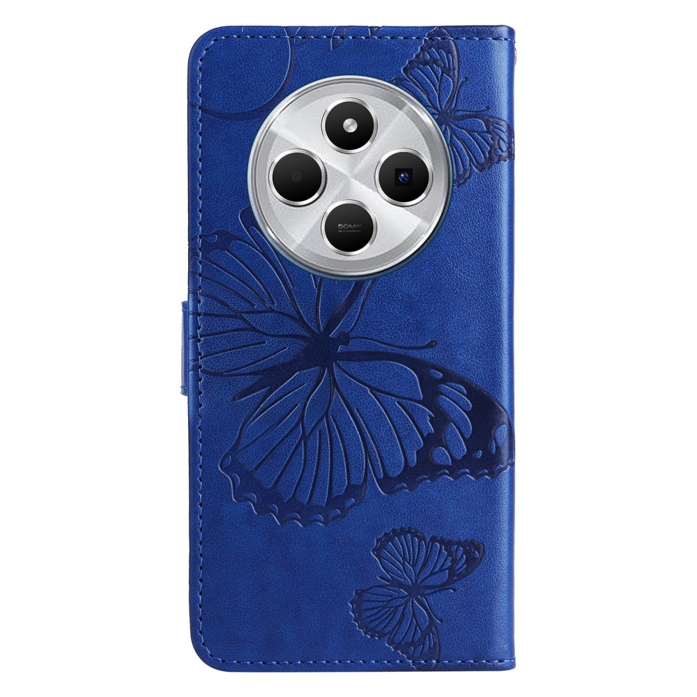 Nagy pillangó könyv tok Xiaomi Redmi 14C/Poco C75 - kék