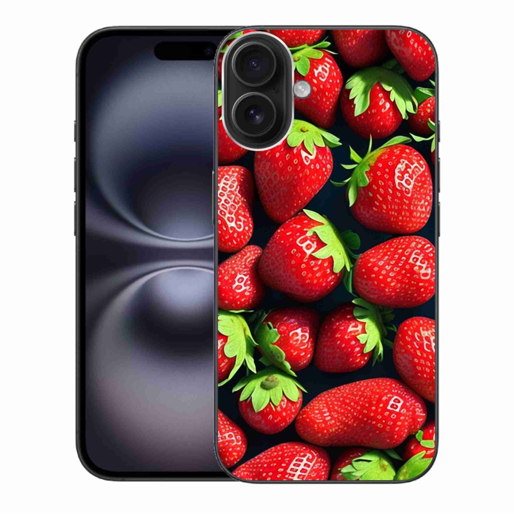 Zselés borítás mmCase iPhone 16 Plus készülékhez - eper