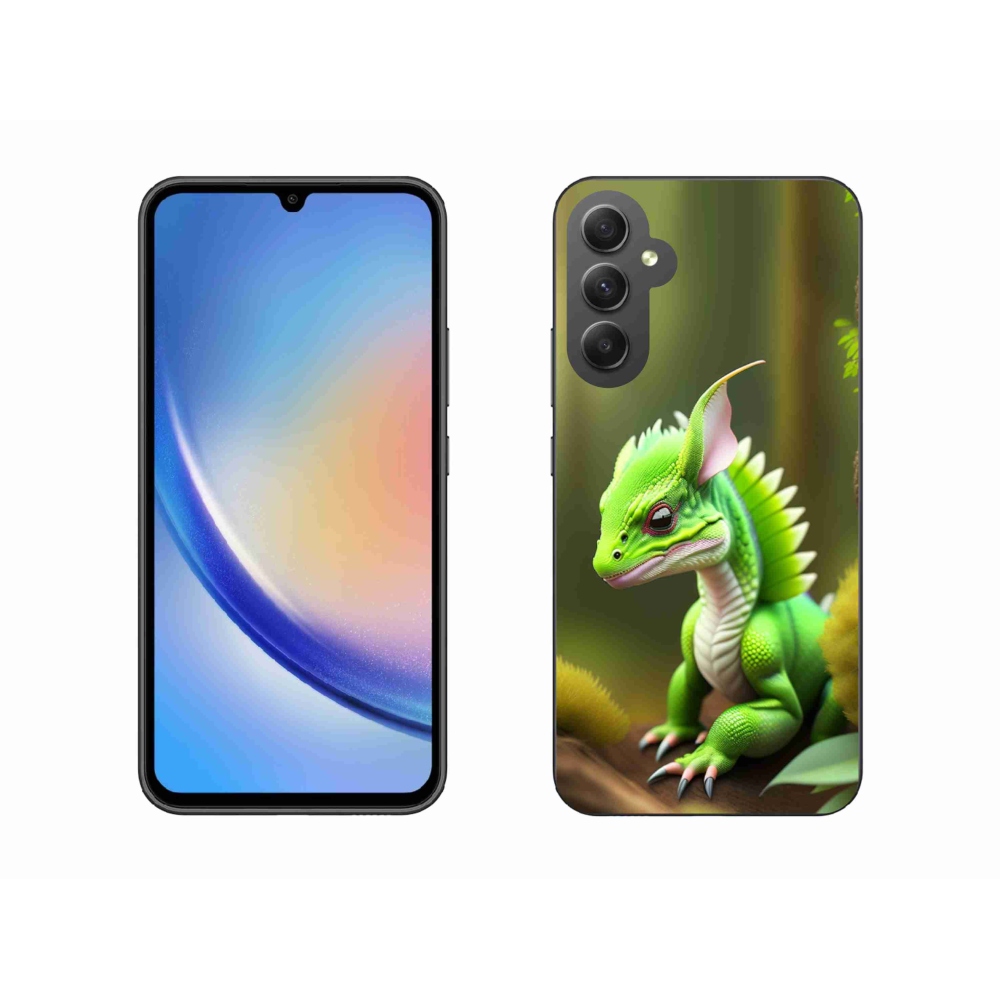 Zselés borítás mmCase Samsung Galaxy A34 5G - zöld sárkányhoz