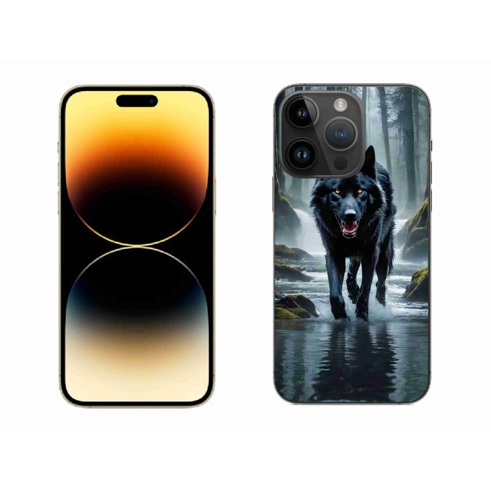 Gél védőburkolat mmCase iPhone 14 Pro Max készülékhez - fekete farkas