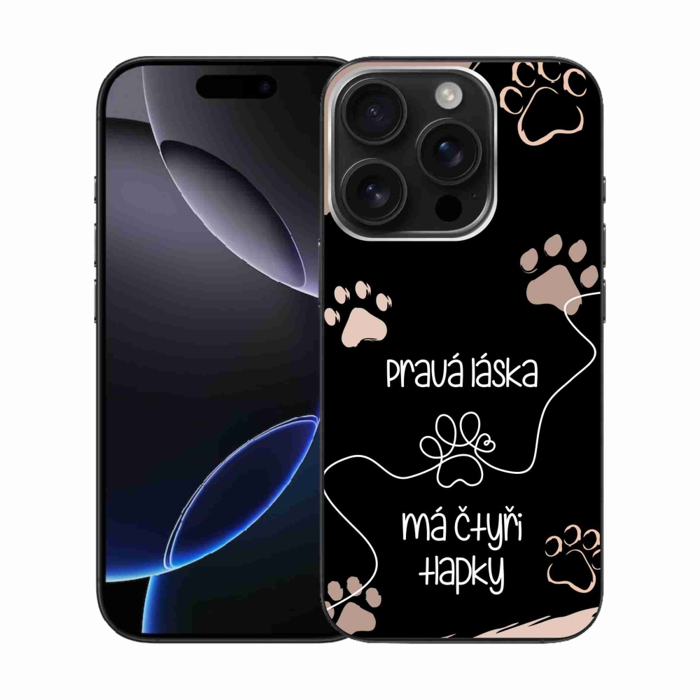 Gél borítás mmCase iPhone 16 Pro készülékhez - kutyamotívum 1 fekete háttér