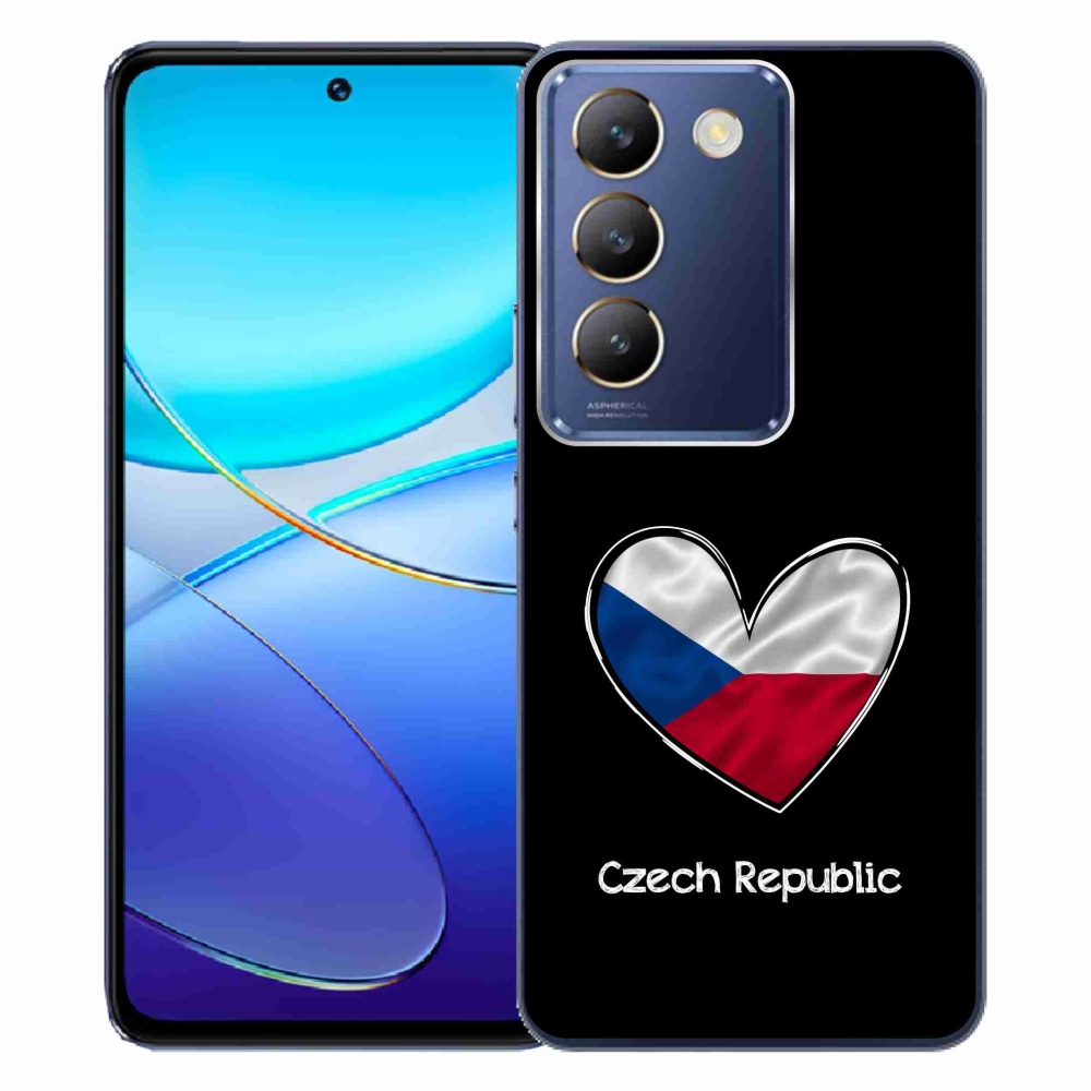 Gél borító mmCase a Vivo V40 SE 4G/5G - szív zászló fekete háttérrel