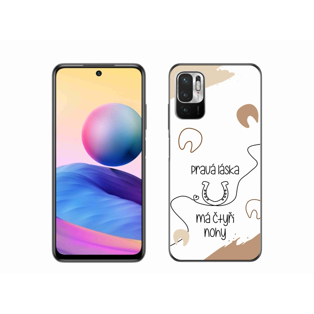 Gél borító mmCase a Xiaomi Redmi Note 10 5G-hez - ló motívum fehér háttérrel