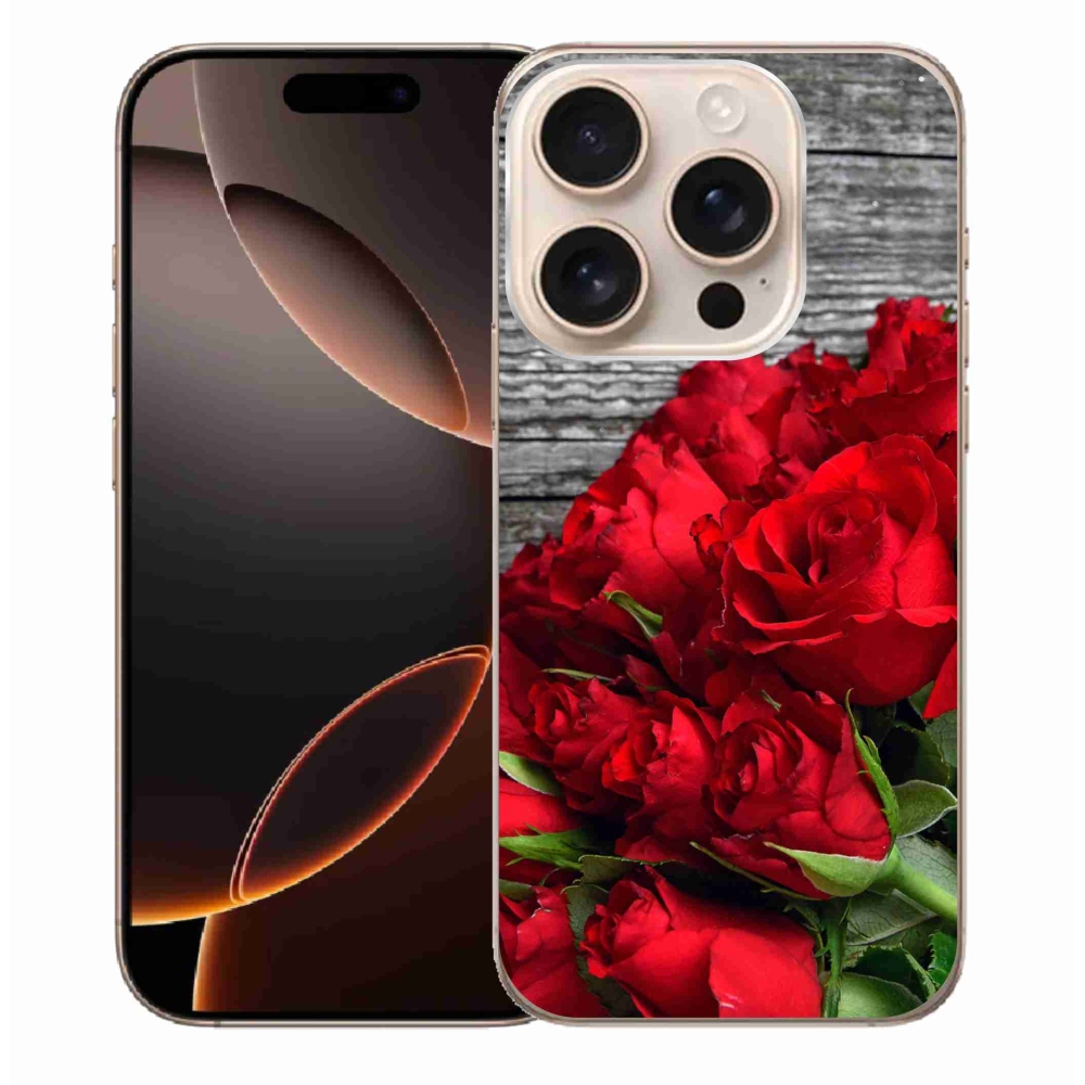 Gél borítás mmCase iPhone 16 Pro Max készülékhez - piros rózsa