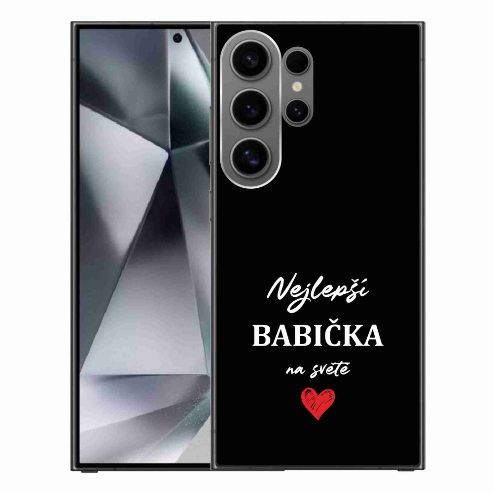 Gél borítás mmCase Samsung Galaxy S24 Ultra - Best Grandma 1 fekete háttérrel