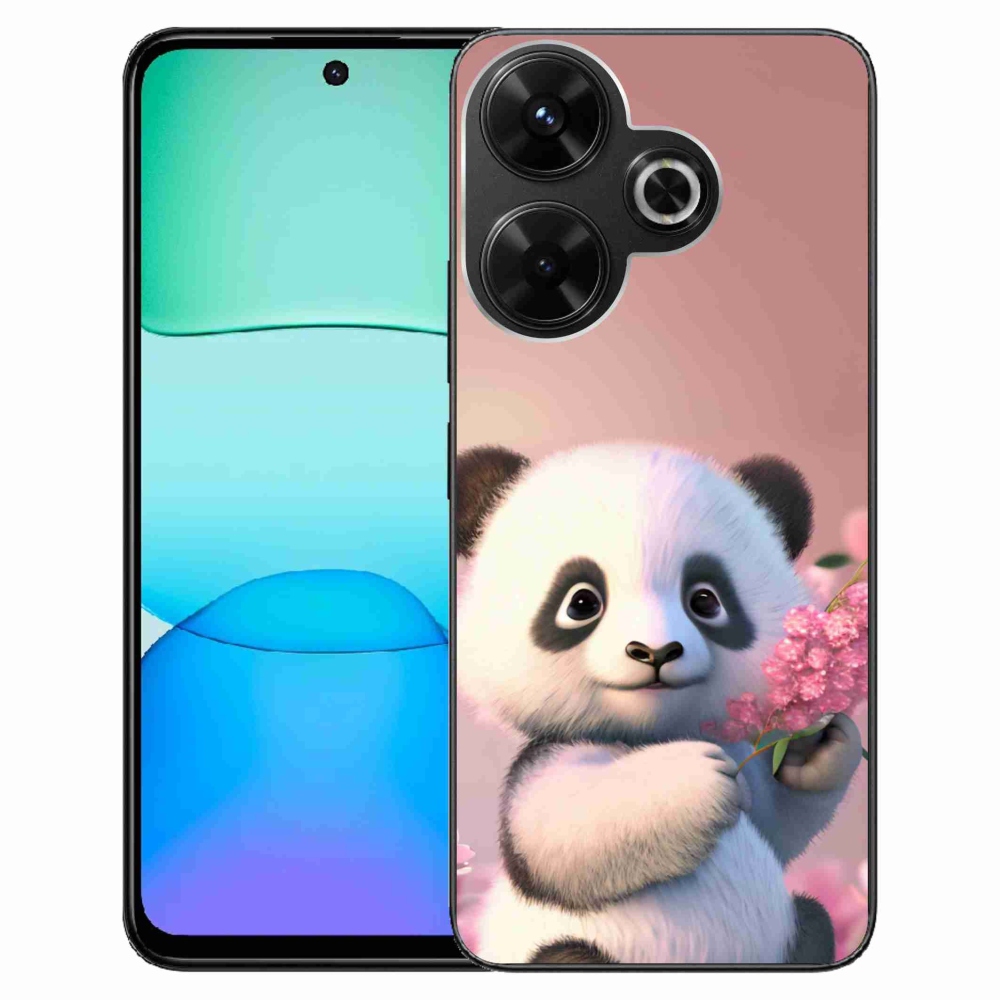 Gél borítás mmCase a Xiaomi Redmi 13 4G/Poco M6 4G - aranyos panda számára